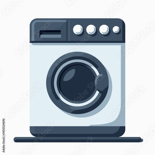 modern washing machine icon with blue controls
