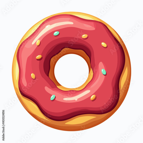 vibrant pink glazed donut with sprinkles
