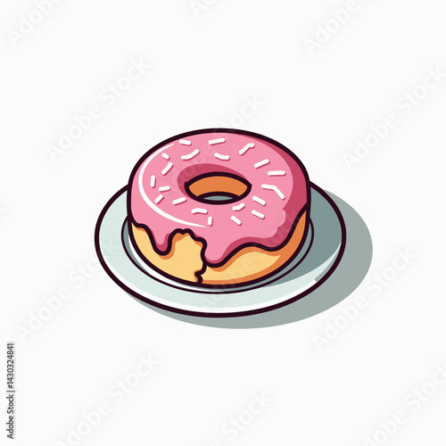 pink glazed donut on plate