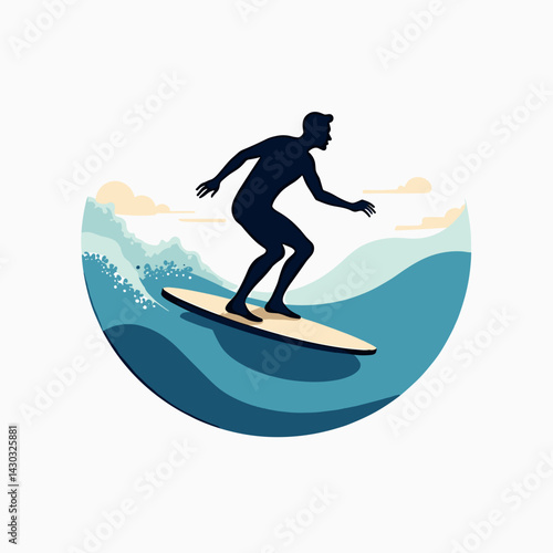 surfer riding wave on sunny day