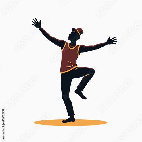 dynamic dancing man in vibrant colors