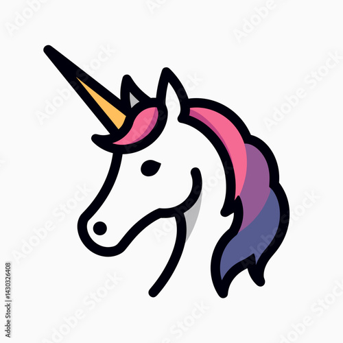 colorful unicorn icon with rainbow mane