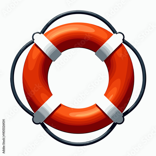 lifesaving orange life preserver with white rings