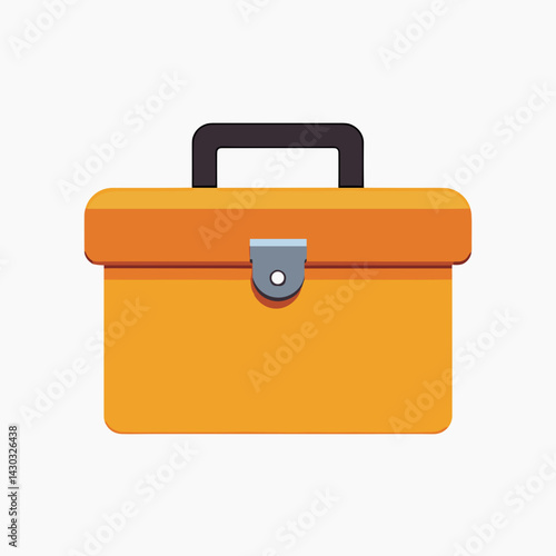 vibrant yellow briefcase with silver locks  stock image