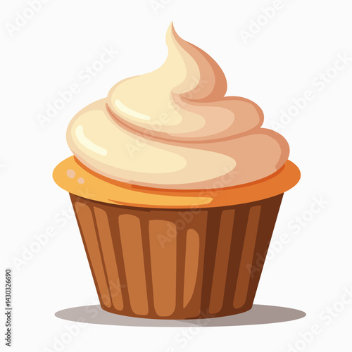 creamy vanilla cupcake with icing  high resolution food image