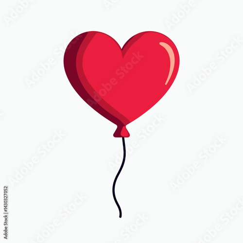 red heart balloon illustration