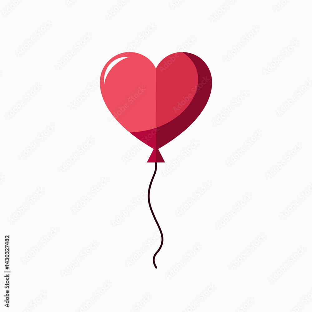 red heart balloon icon with string stock illustration red heart balloon icon with string stock illustration