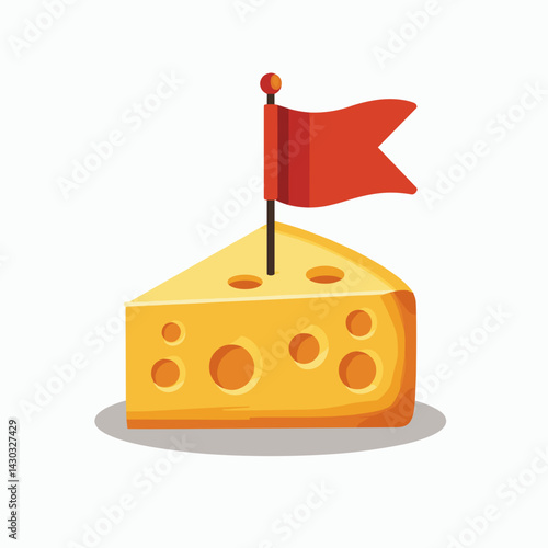 vibrant cheese flag on yellow block