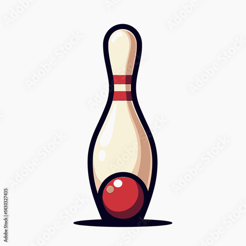 vintage red and white bowling pin set