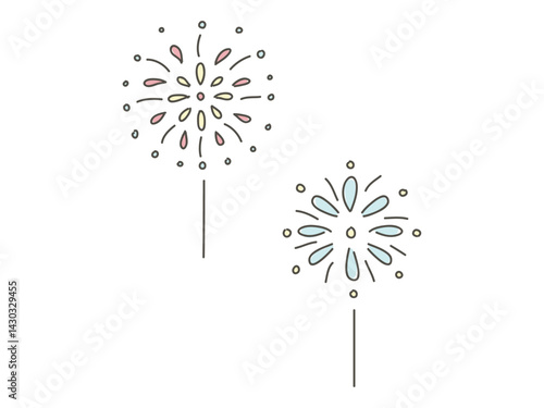 シンプルな花火のイラスト