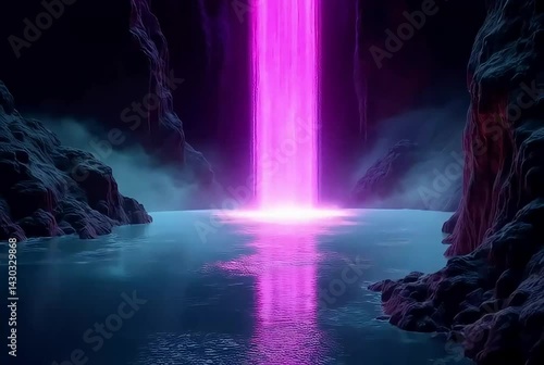 Wallpaper Mural waterfall at night Torontodigital.ca