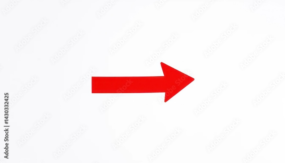 Simple Red Arrow on White Background Simple Red Arrow on White Background