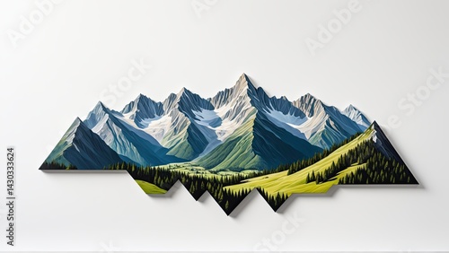 Snow Capped Peaks of Majestic Mountains Under Clear Blue Sky