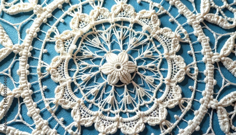 Intricate floral pattern lace doily, delicate texture , retro, art Intricate floral pattern lace doily, delicate texture , retro, art