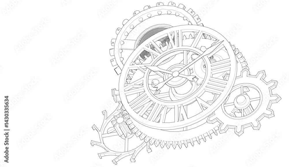 Naklejka premium clock graphic symbol 3d illustration