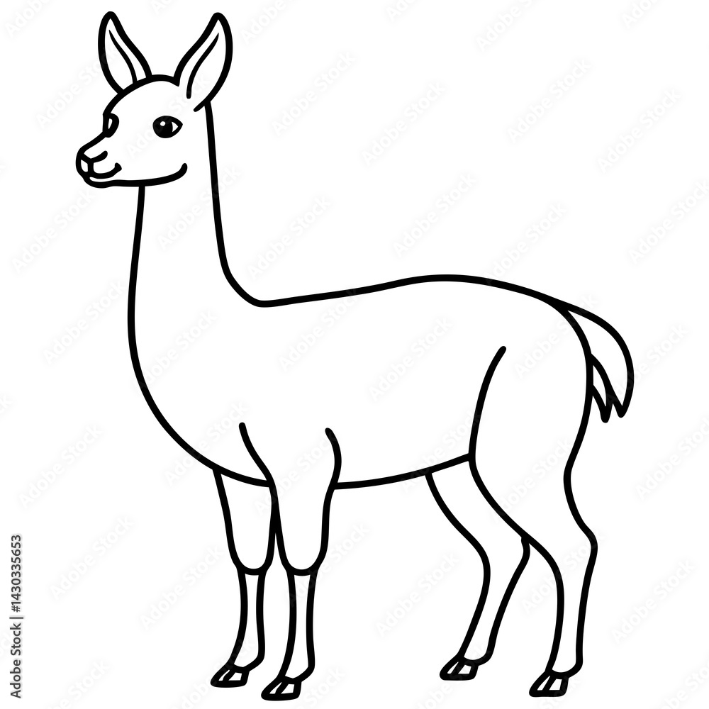 Vicuna in a Single Stroke Vector Design Vicuna in a Single Stroke Vector Design