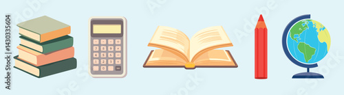 Educational tools for learning, vector element set