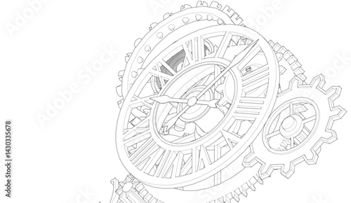 clock graphic symbol 3d illustration