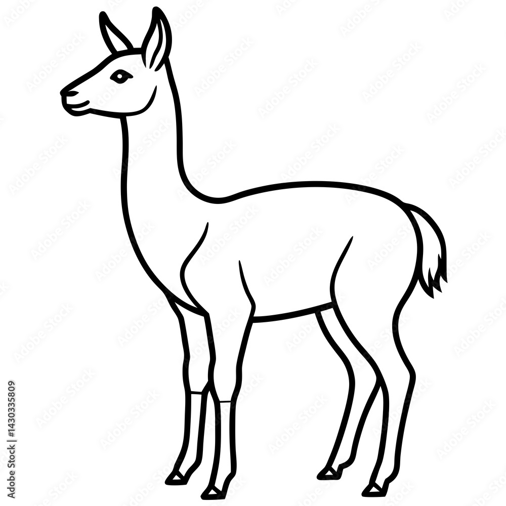 Vicuna in a Single Stroke Vector Design Vicuna in a Single Stroke Vector Design