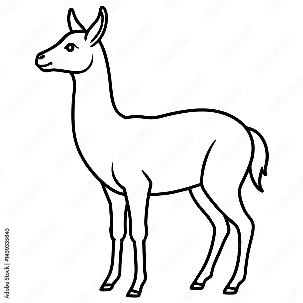 Vicuna in a Single Stroke Vector Design Vicuna in a Single Stroke Vector Design