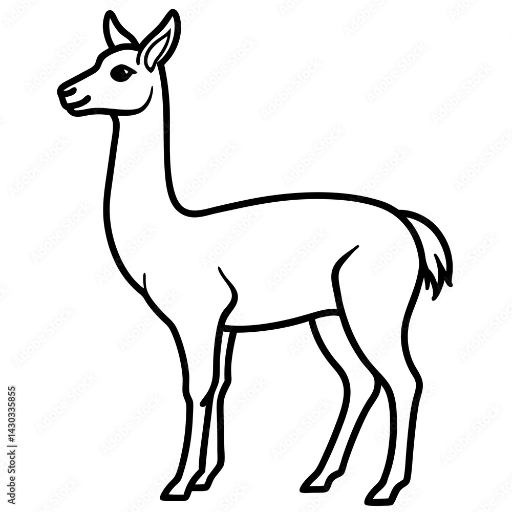 Vicuna in a Single Stroke Vector Design Vicuna in a Single Stroke Vector Design