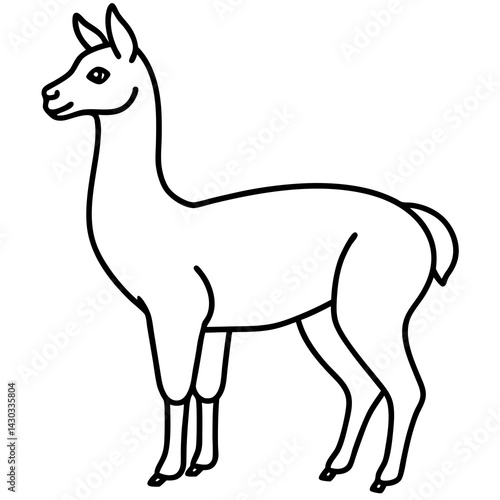 Vicuna in a Single Stroke Vector Design