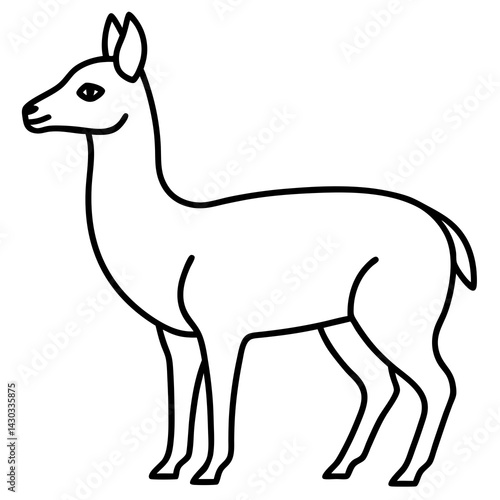 Vicuna in a Single Stroke Vector Design