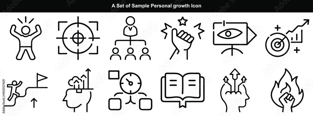 Fototapeta premium Growth Icon Collection: Inspire Progress with Powerful Symbols