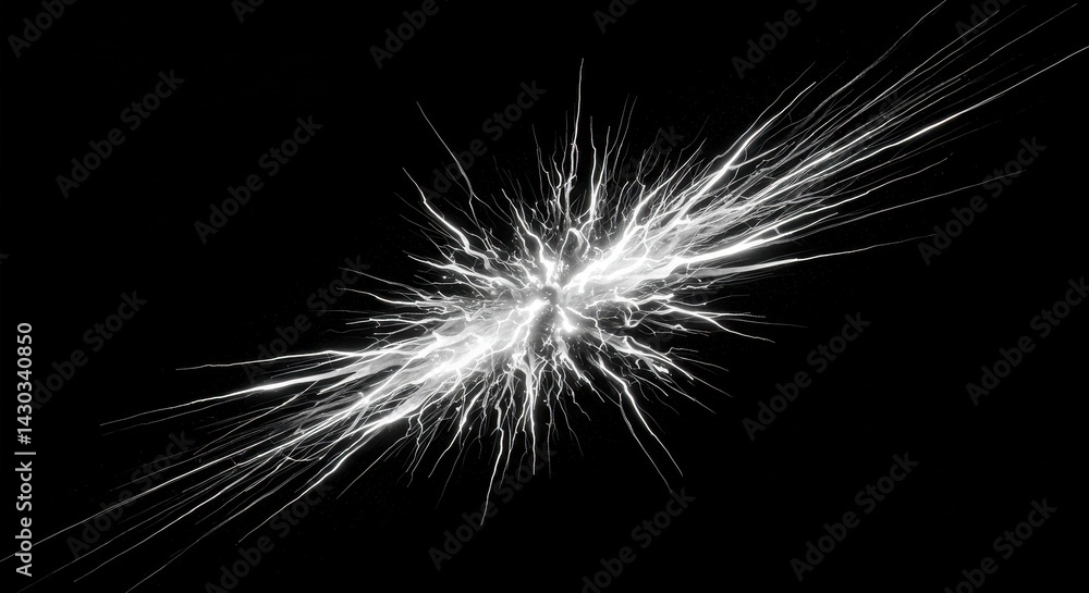 Obraz premium Abstract white burst on black background