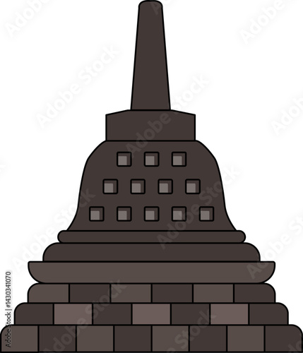 borobudur temple illustration