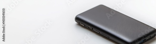Obraz na płótnie Peak Energy Solutions with Advanced Battery Storage Technology, A sleek black smartphone resting on a minimalist surface. w salonie