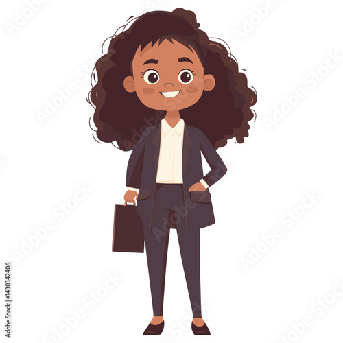 Real Estate Agent cartoon illustration style suit vector
