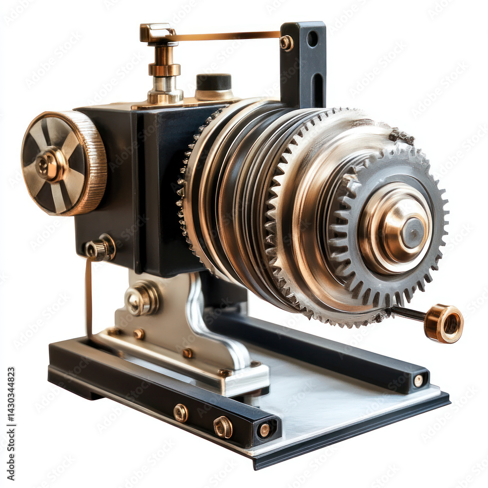 Naklejka premium old car engine isolated on white