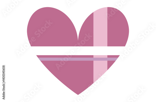 Free Download Dusty Pink Heart with Cross Lines Illustration
 - GFXLoad