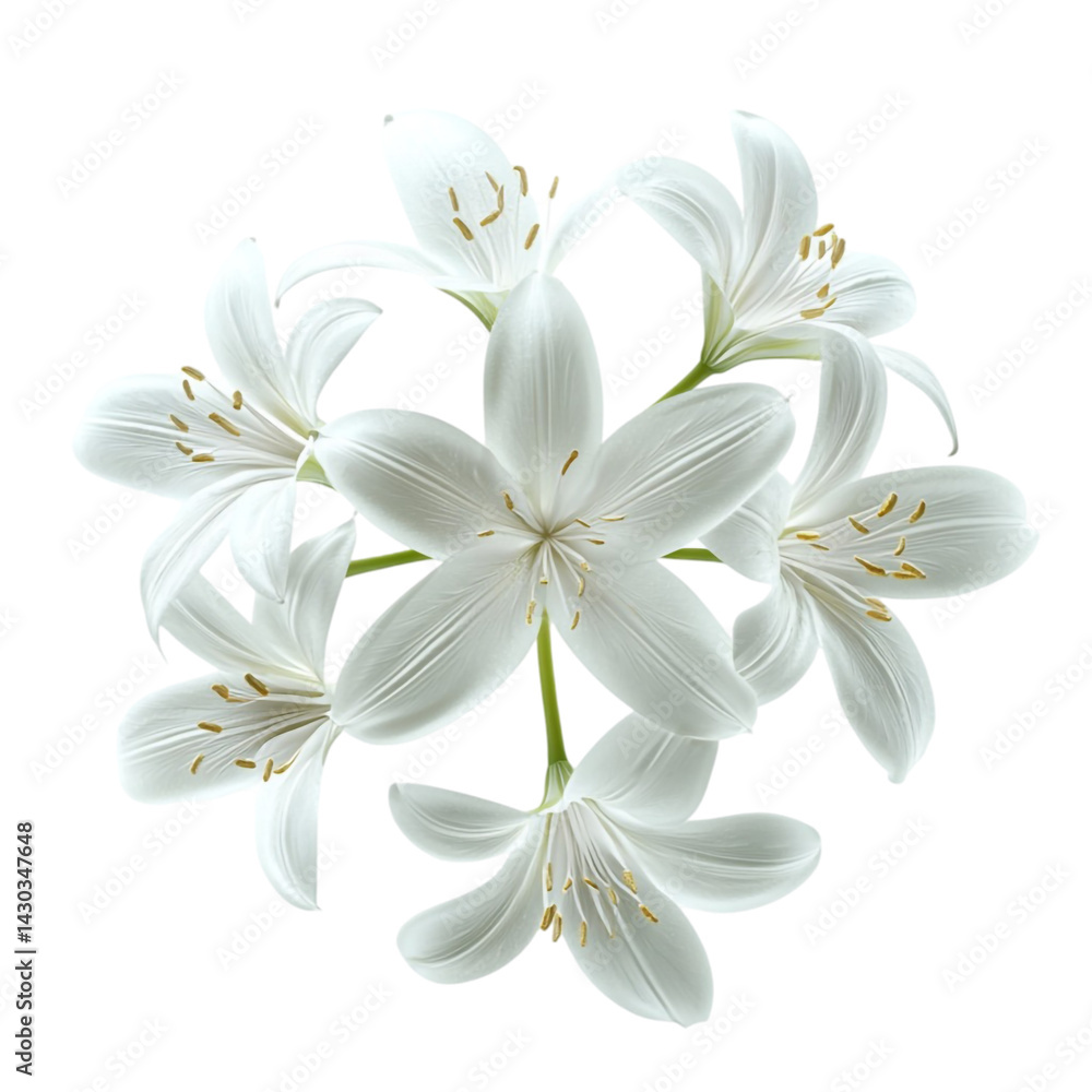Naklejka premium White lilies bouquet floral arrangement beautiful flowers nature blossom petals