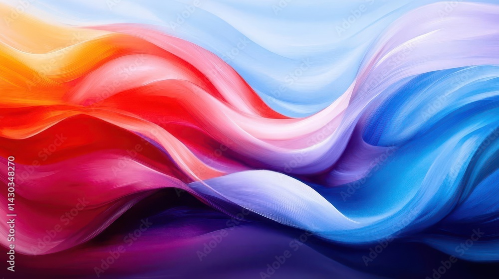 Fototapeta premium Abstract colorful background with flowing liquid-like shapes.