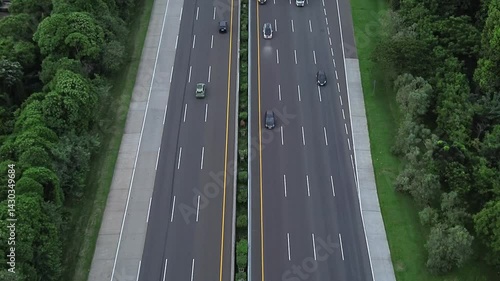 Aerial view of toll road