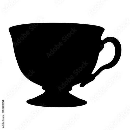 Elegant tea cup silhouette illustration graphic vector