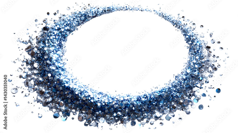silver glitter decorative frame isolated on white background, high-definition, realistic look silver glitter decorative frame isolated on white background, high-definition, realistic look