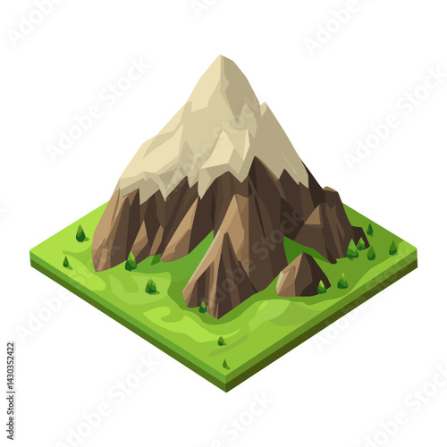 Mountain illustration isometric nature vector