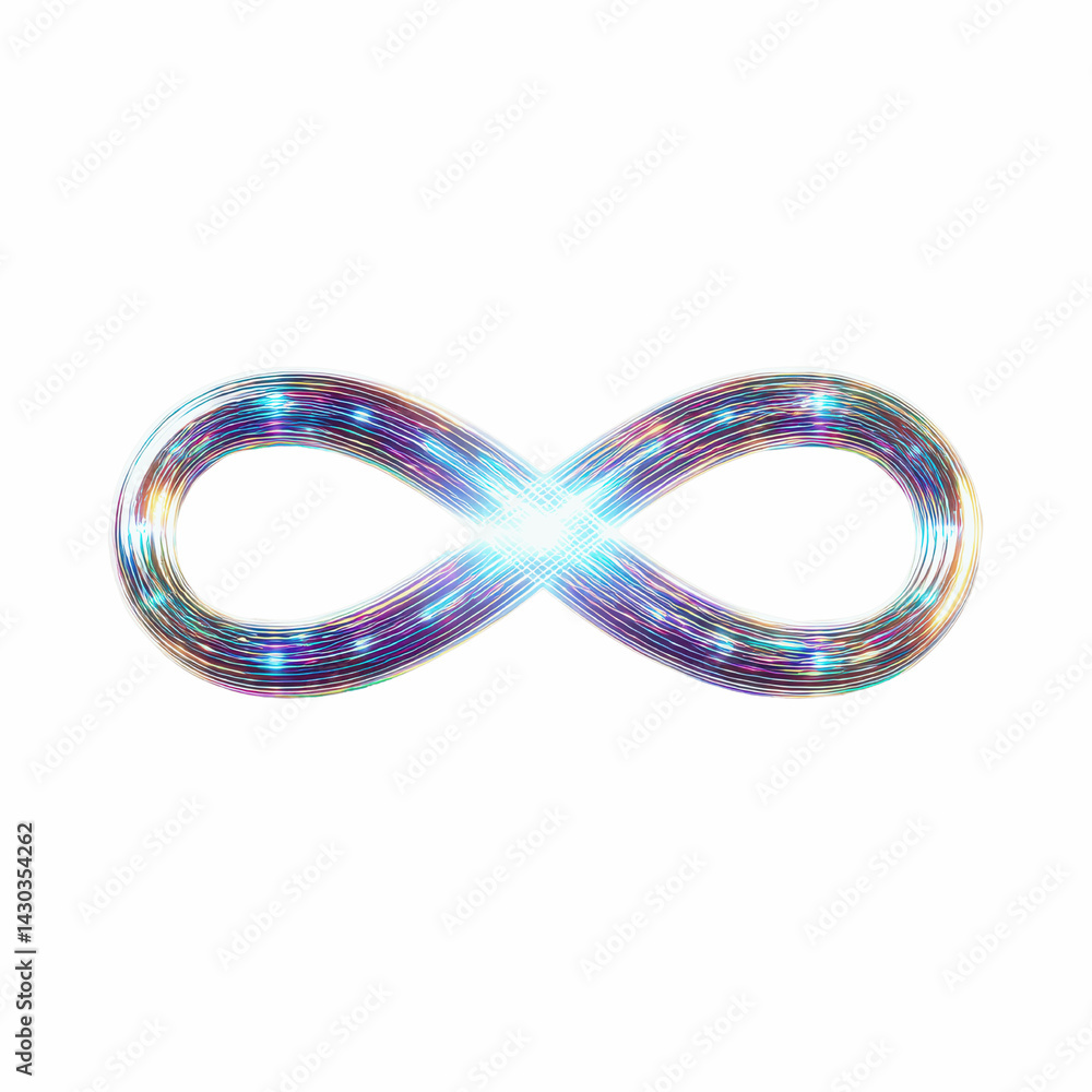 Iridescent Infinity Symbol Abstract 3D Render of Endless Loop Iridescent Infinity Symbol Abstract 3D Render of Endless Loop