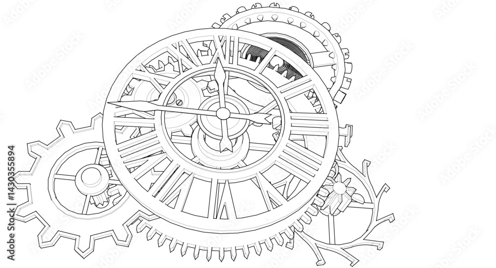clock graphic symbol 3d illustration clock graphic symbol 3d illustration