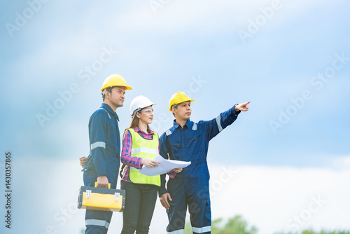 Wind energy projects demand both innovation and precision, and this Asian male and female engineers team meets that challenge with industry experience and sharp business insight.