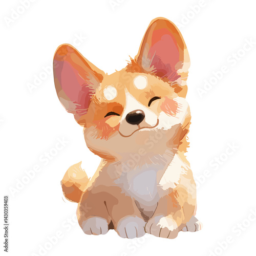 Dog with Winking illustration puppy adorable vector