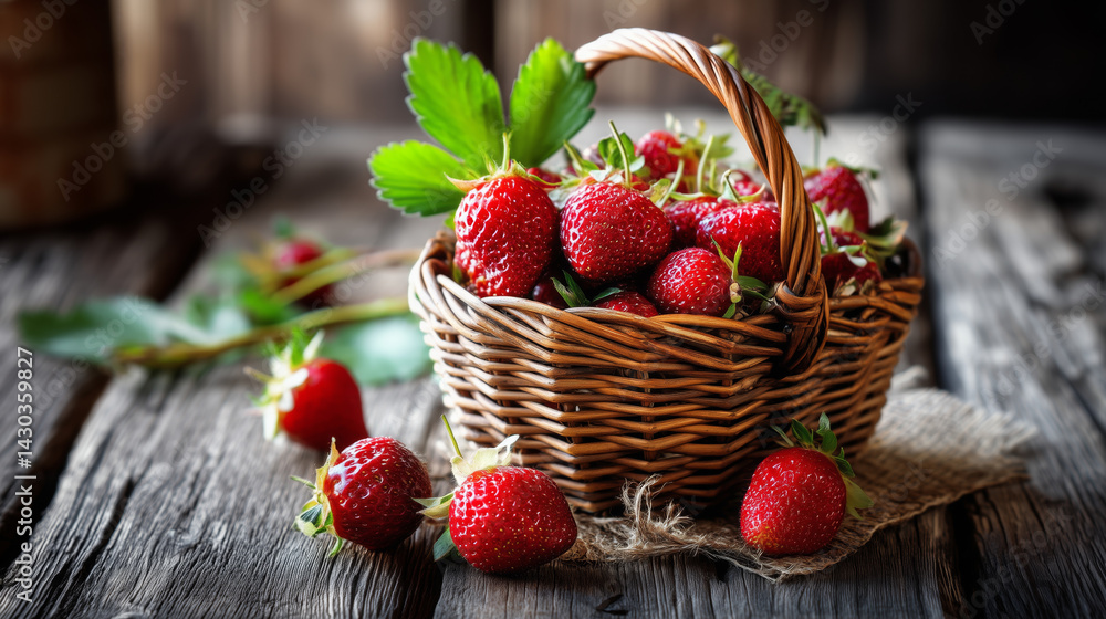 custom made wallpaper toronto digitalStrawberries in a basket