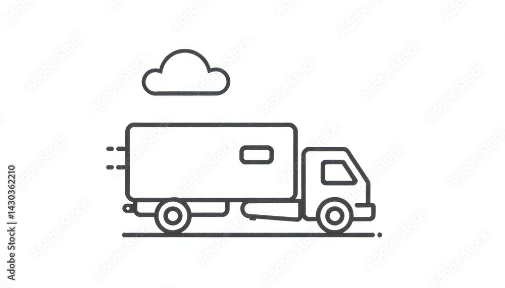 Simple truck icon with cloud Simple truck icon with cloud