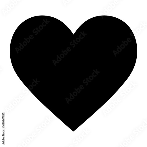 Black mini heart icon simple silhouette minimalist vector