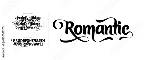 Elegant Romantic Typeface for Invitations and Wedding Designs Flowing Calligraphy Script