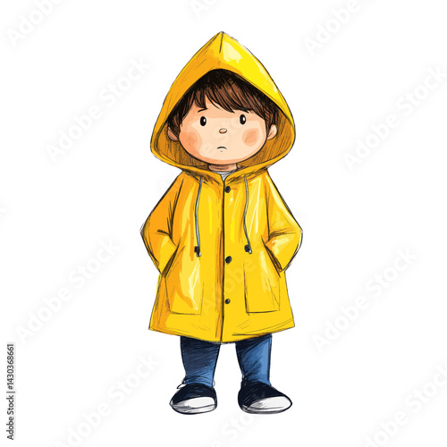 Wowan in yellow raincoat style illustration sweatshirt vector