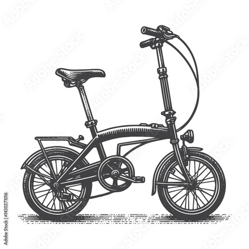 Vintage Hand-Drawn Bicycle Side View Illustration – Outdoor Adventure Engraved Style Vector for T-Shirts, Posters, Stickers, and Cycling Gear Apparel